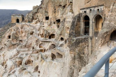 Popular ancient cave city with the monastery complex of Vardzia, carved into the bowels of the rock of Erusheti, ..Georgia clipart