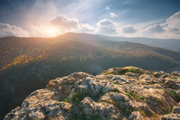 Berglandschap Rotskliffen Herfst — Stockfoto