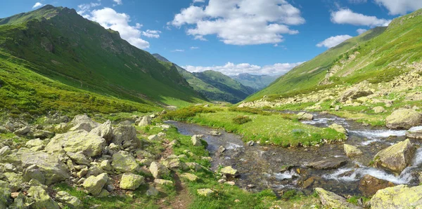 Bela Paisagem Verão Montanha Cáucaso Panorama Vale Arkhyz Durante Dia — Fotografia de Stock