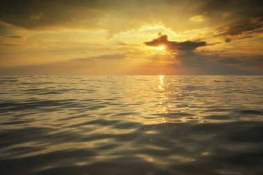 Dalga günbatımı üzerinde. doğa kompozisyon. tasarım öğesi.