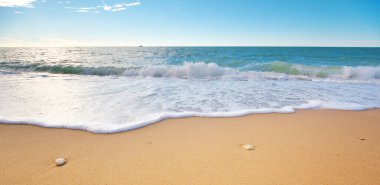 Gündüzleri deniz ve kum. Doğa bileşimi.