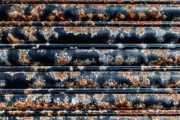 Rdzewiały Metalowy Panel Uszkodzona Farba Drobne Tło — Zdjęcie stockowe