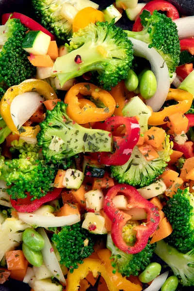 Vegetarian Stir Fry Vegan Food Concept Top View — Stock Photo, Image