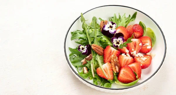 Tavaszi Zöldség Saláta Finom Egészséges Étel Felülnézet Másolás Hely — Stock Fotó