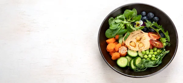 Χορτοφαγικό Πιάτο Υγιεινή Διατροφή Λευκό Φόντο Πάνω Άποψη Αντιγραφή Χώρου — Φωτογραφία Αρχείου
