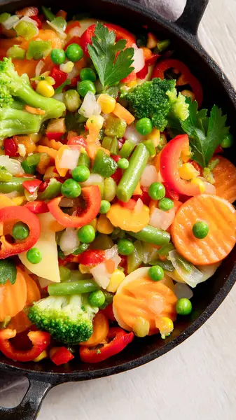 Здоровое Приготовление Пищи Красочные Овощи Светлом Фоне Вид Сверху Пространство — стоковое фото