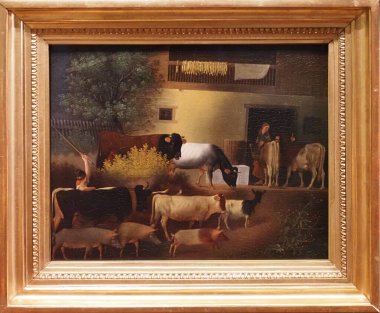 The Return of the Herd, oil on wood. 1844. Creator: Michael Neder, Vienna 1807 - 1882 Vienna