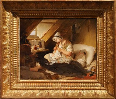 The Poor Officer's Window, oil on canvas, 1836. Creator: Peter Fendi, Vienna 1796 - 1842 Vienna