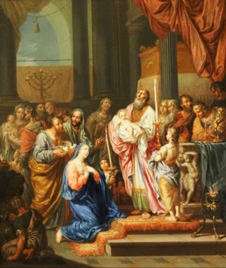 Presentation in the Temple, oil on copper, 1758. Creator: Franz Christoph Jannek, Graz 1703 - 1761 Vienna