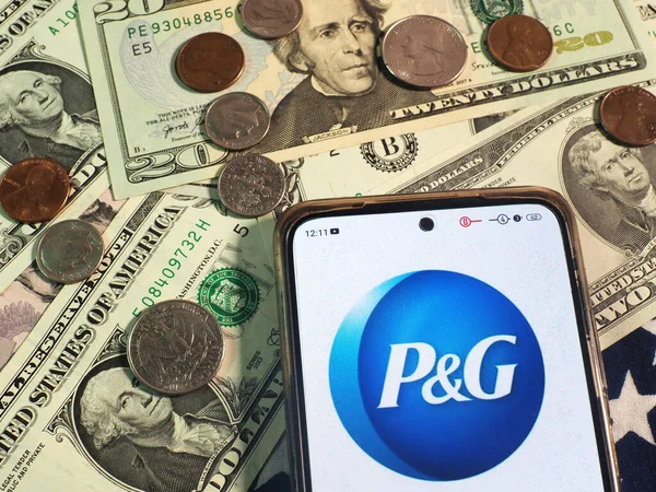 Nesta Foto Ilustração Procter Gamble Company Logotipo Visto Exibido Smartphone — Fotografia de Stock