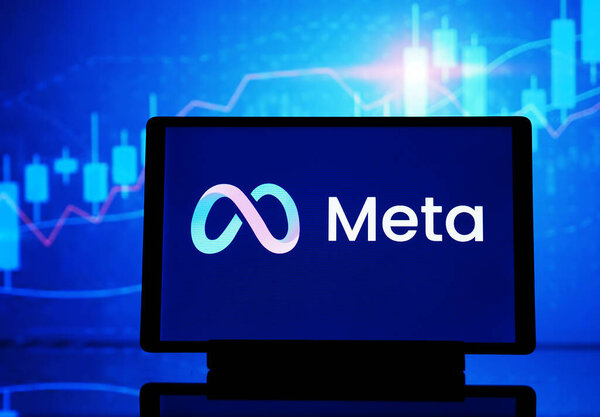 Germany -February 16, 2024: In this photo illustration, Meta Platforms, Inc. logo seen displayed on a tablet