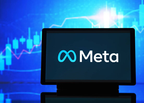 Germany -February 16, 2024: In this photo illustration, Meta Platforms, Inc. logo seen displayed on a tablet