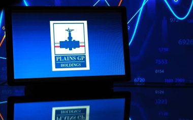 Almanya - 21 Şubat 2024: Bu resimde, Plains GP Holding logosu bir tablette sergilenmektedir