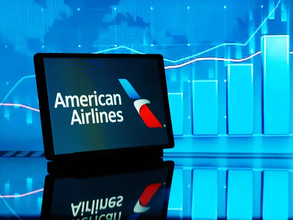 Germany February 2024 Photo Illustration American Airlines Inc Logo Seen — Stock Photo, Image