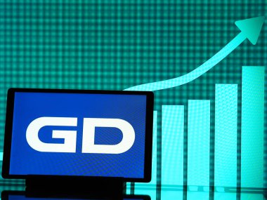 Almanya - 4 Mart 2024: Bu resimde General Dynamics Corporation logosu bir tablette sergilenmektedir