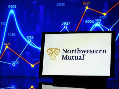 Almanya - 30 Mart 2024: Bu resimde, Northwestern Mutual Life Insurance Company logosu bir tablette sergilenmektedir