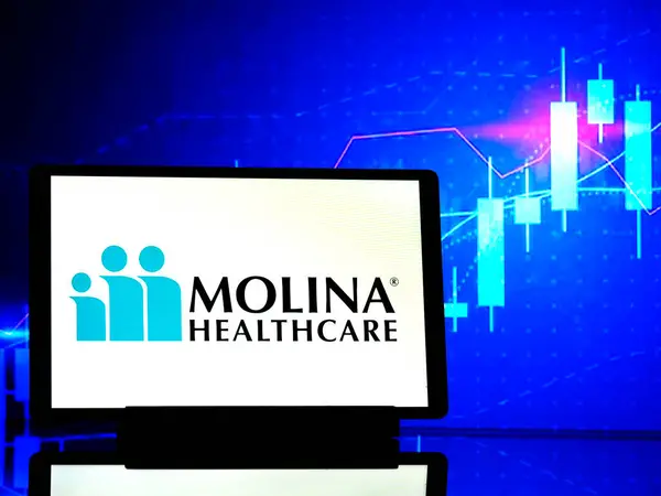Німеччина Березня 2024 Цій Фотоілюстрації Логотип Molina Healthcare Inc Було Стокове Зображення
