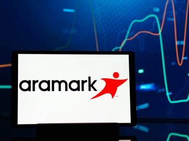 Almanya - 1 Ağustos 2024: Bu resimde Aramark Corporation logosu bir tablette sergilenmektedir.