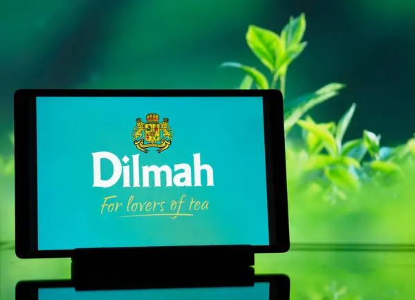 stock image Germany - August 2, 2024: In this photo illustration,  Dilmah Ceylon Tea Company PLC, trading as Dilmah logo seen displayed on a tablet.