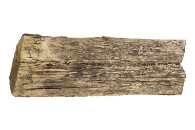 Beyaz bir arkaplanda izole edilmiş eski bir günlük parçası