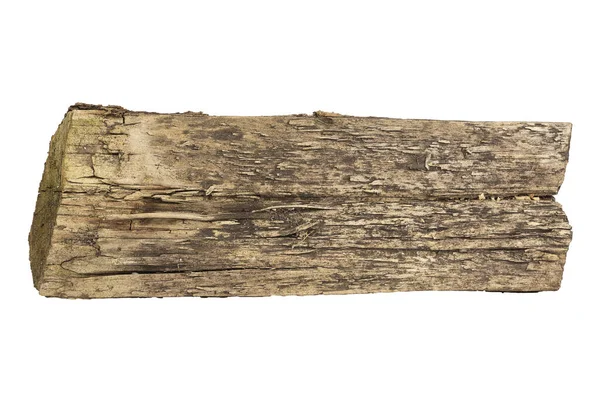Piece Old Log Isolated White Background — Stock Photo, Image