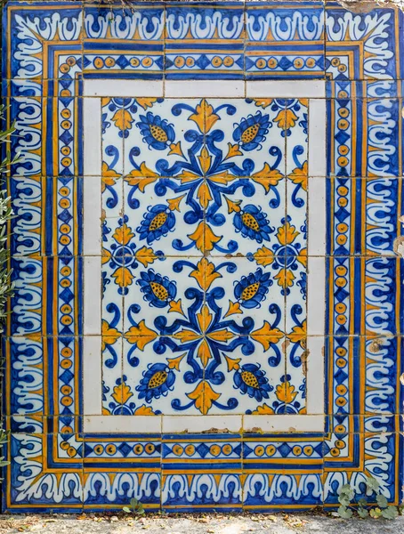 Azulejos Old Portugal Tiles Close Background Texture — Stock Photo, Image