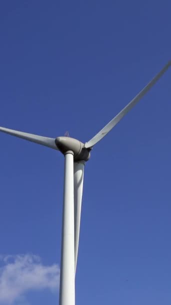 Windmill Wind Turbine Wind Farm Rotation Generate Electricity Energy Vertical — Stock video