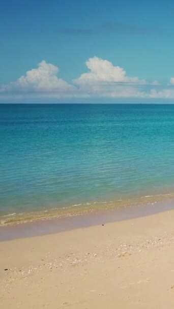 Aerial Video Beauty Deserted Beach Calm Sea Thailand Vertical Video — Video