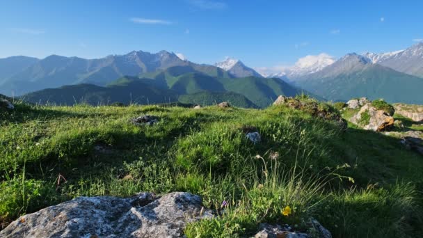 Sommerlandschaft Kaukasus Morgen Russland — Stockvideo