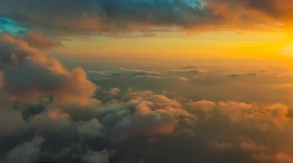 Aerial View Clouds Sea Sunset Colors Sky — стоковое фото
