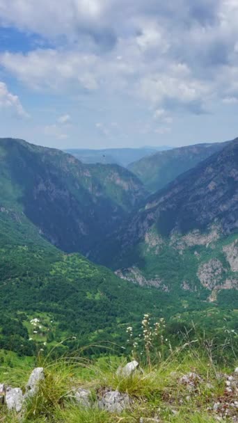Τοπίο Βουνά Στο Πάρκο Durmitor Μαυροβούνιο Timelapse Κάθετη Βίντεο — Αρχείο Βίντεο