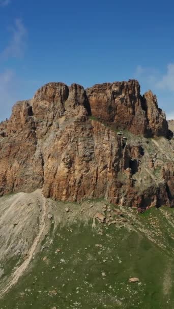Aerial View Mother Law Teeth Mountain Fantastic Cliffs Kabardino Balkaria — Vídeos de Stock