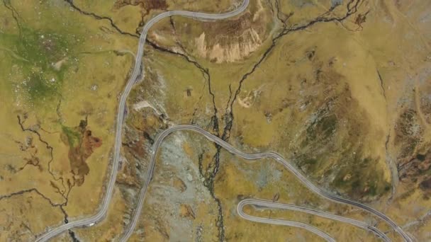 Αεροφωτογραφία Της Λίμνης Balea Και Διάσημο Ορεινό Δρόμο Transfagarash Στη — Αρχείο Βίντεο