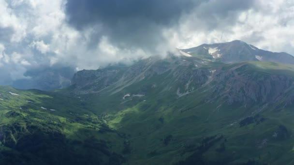 Αεροφωτογραφία Του Βουνού Oshten Καλοκαίρι Adygea Καύκασος Βουνό — Αρχείο Βίντεο