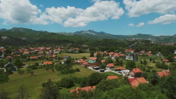 Cetine Stad Bergen Montenegro Panorama — Stockvideo