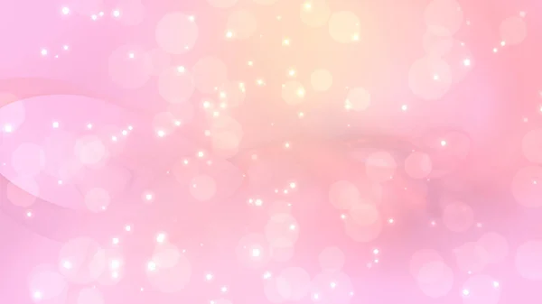 Abstract pink background with shapes and waving lines, Fairy bokeh lights