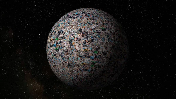 Egy Földgömb Tele Szeméttel Ökológiai Probléma Fogalma Szeméttel Dump Bolygó — Stock Fotó