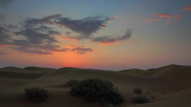 Ανατολή Ηλίου Στην Έρημο Πίσσα Όμορφες Ηλιαχτίδες Ινδία Timelapse — Αρχείο Βίντεο