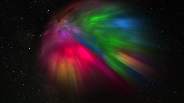 Astratto Multicolore Sfera Arcobaleno Bagliore Sfondo Della Scienza Tecnologia Digitale — Video Stock