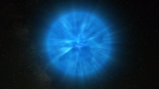 Αφηρημένη Μπλε Σφαίρα Λάμψης Επιστημονικό Υπόβαθρο Ψηφιακή Δομή Πλανητών Τεχνολογίας — Αρχείο Βίντεο