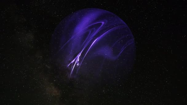 Абстрактна Фіолетова Прозора Сфера Науковий Фон Структура Планети Цифрових Технологій — стокове відео