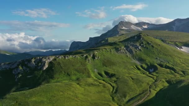 Yazın Oshten Dağı Nın Hava Manzarası Adygea Kafkasya Dağları — Stok video