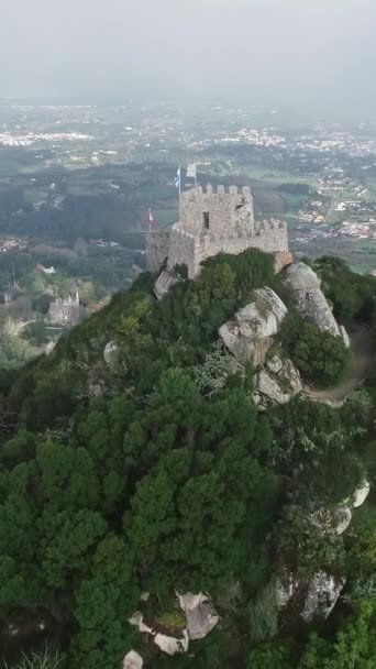 Vista Aérea Castelo Dos Mouros Castelo Dos Mouros Mouros Sintra — Vídeo de Stock