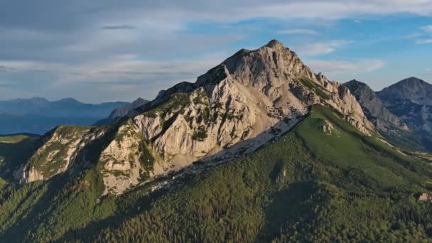 Luchtfoto Rondom Uitzicht Magische Berg Nationaal Park Sutjeska Hoogste Berg — Stockvideo