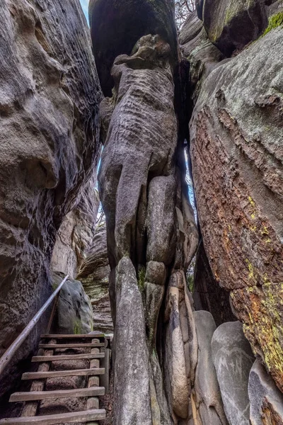 Teplice Rocks Parte Parcului Montan Adrspach Teplice Din Regiunea Muntoasă — Fotografie, imagine de stoc