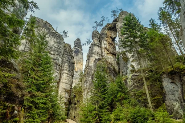 Teplice Rocks Μέρος Του Ορεινού Πάρκου Adrspach Teplice Στην Ορεινή — Φωτογραφία Αρχείου