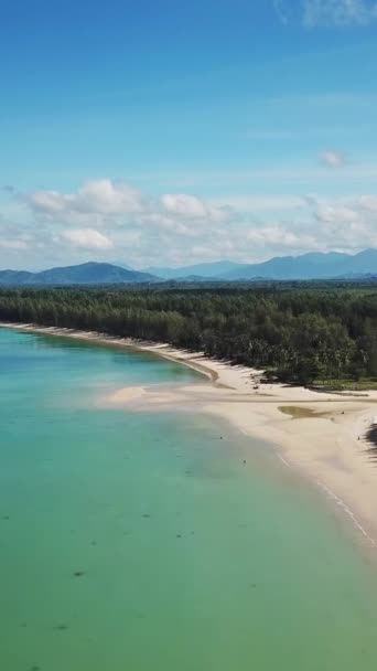 Aerial Video Beauty Deserted Beach Calm Sea Thailand Vertical Video — Video