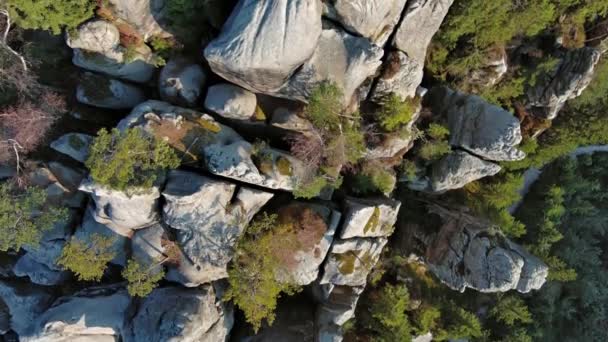 Çek Cumhuriyeti Bohemya Nın Broumov Dağlık Bölgesindeki Adrspach Teplice Kayalıkları — Stok video