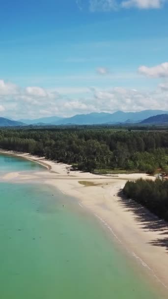 Aerial Video Beauty Deserted Beach Calm Sea Thailand Vertical Video — Stok video