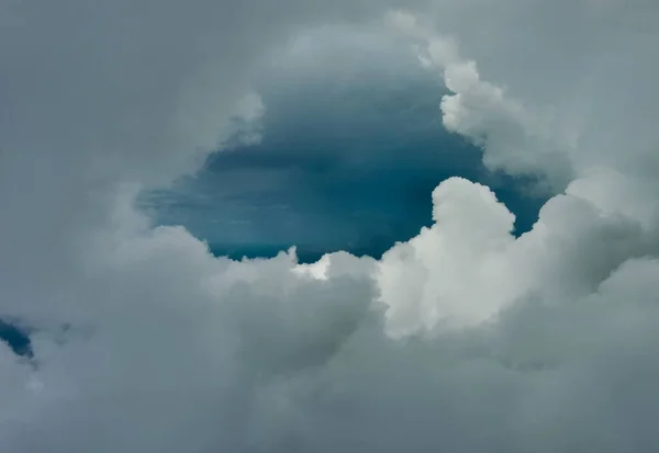 Hole Blue Sky Gray Cloud — Stock Photo, Image
